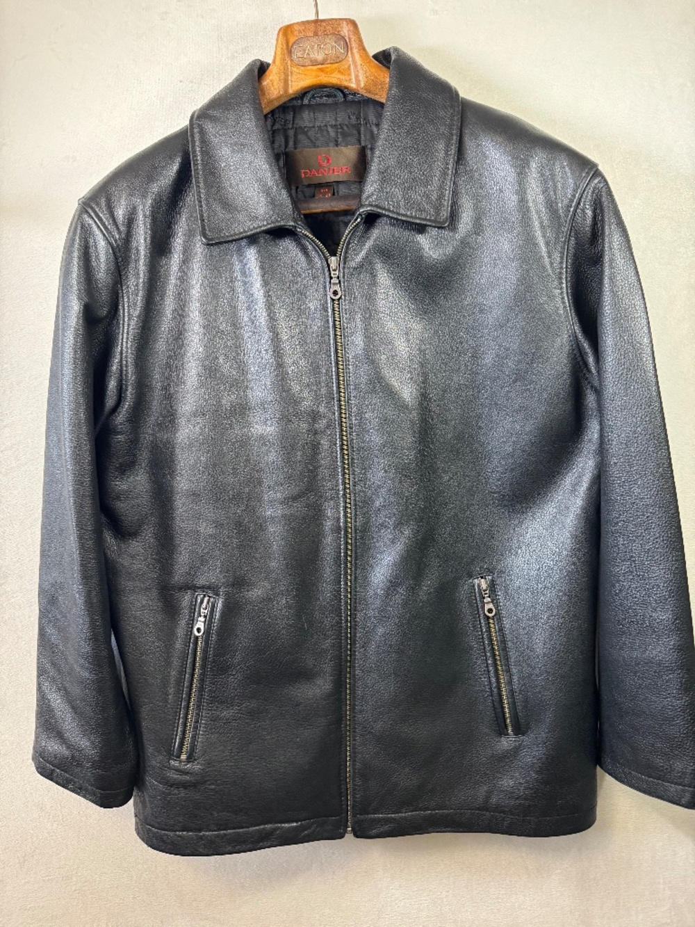 Danier Canada Black Leather Zip-Up Jacket Medium